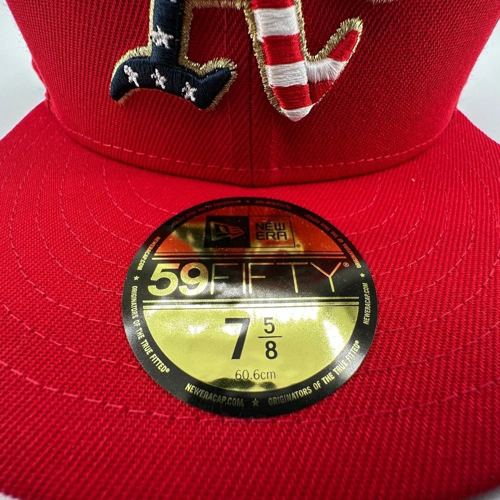 Oakland Athletics New Era Fourth of July 59FIFTY Fitted Hat Size 7 5/8 Red NEW
